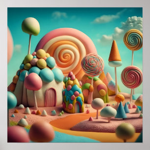 Candy Land Houses Poster