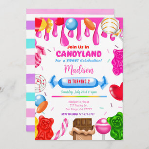 Candy land Invitation