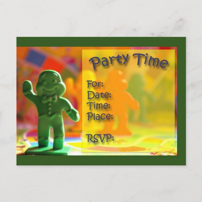 Candy Land Party Time Invite (Front)