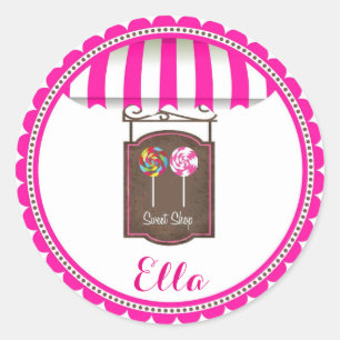 Candy Land Sweet Shop Birthday Favour Stickers