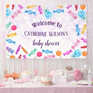 Candy Land Sweets Lollipop Baby Shower Banner