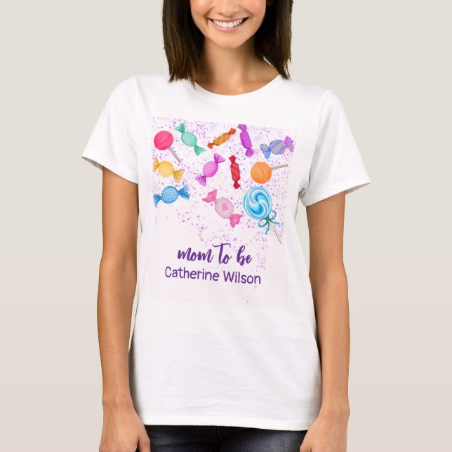 Candy Land Sweets Pregnancy Mother to be T-Shirt (Front)