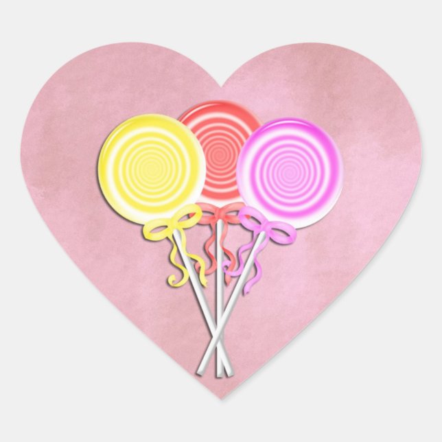 Candy Lollipop Heart Stickers (Front)