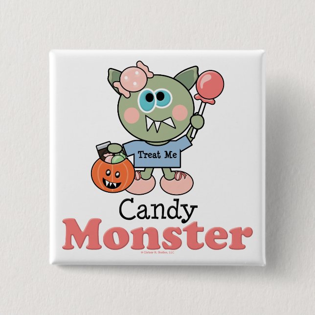 Candy Monster Halloween Button (Front)
