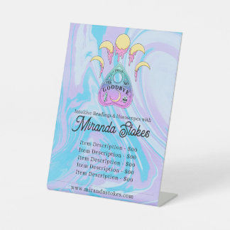 Candy Moon & Planchette Tarot Reader Price List Pedestal Sign