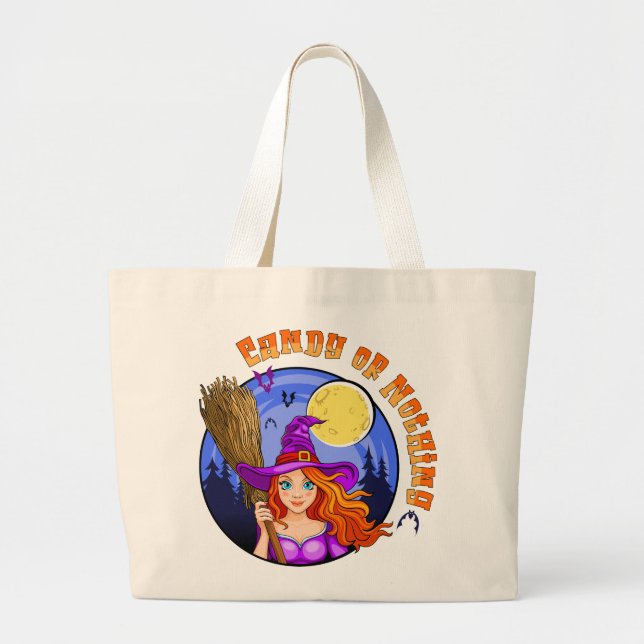 Candy or Nothing Large Tote Bag (Front)