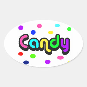 Candy-oval sticker
