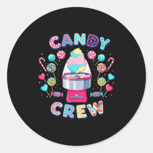 Candy Party Crew Costume Women Kids Party Classic Round Sticker