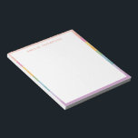 Candy Pastel Rainbow Stripes Personalised Notepad<br><div class="desc">Candy Pastel Rainbow Stripes Personalised Notepad</div>