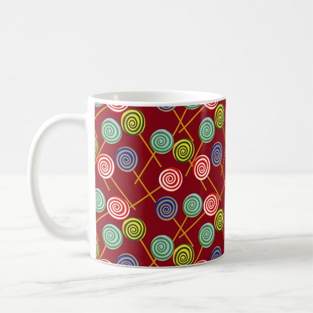 Candy pattern | Lollies pattern | lollipop 10 Coffee Mug (Left)