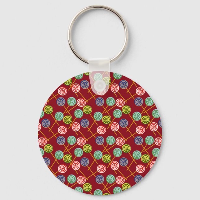 Candy pattern | Lollies pattern | lollipop 10 Key Ring (Front)