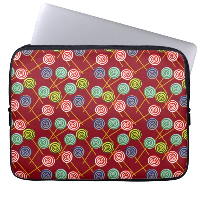 Candy pattern | Lollies pattern | lollipop 10 Laptop Sleeve (Front)
