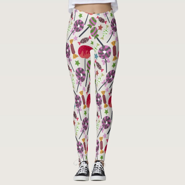 Candy pattern | Lollies pattern | lollipop 11 Leggings (Front)