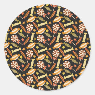 Candy pattern Lollies pattern lollipop 13 Classic Round Sticker
