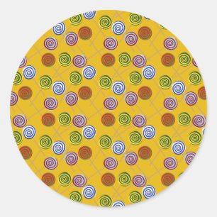 Candy pattern Lollies pattern lollipop 15 Classic Round Sticker