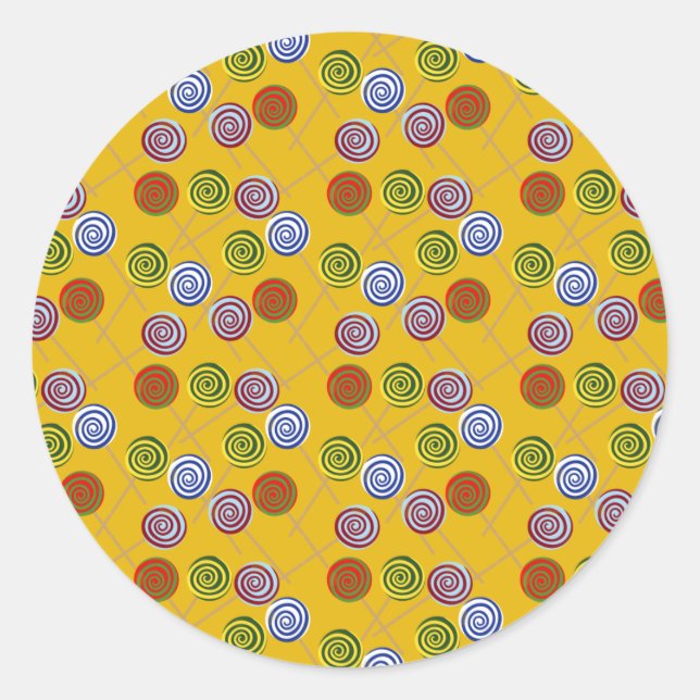 Candy pattern | Lollies pattern | lollipop 15 Classic Round Sticker (Front)