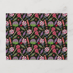 Candy pattern   Lollies pattern   lollipop 16 Postcard