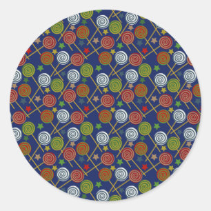 Candy pattern Lollies pattern lollipop 17 Classic Round Sticker