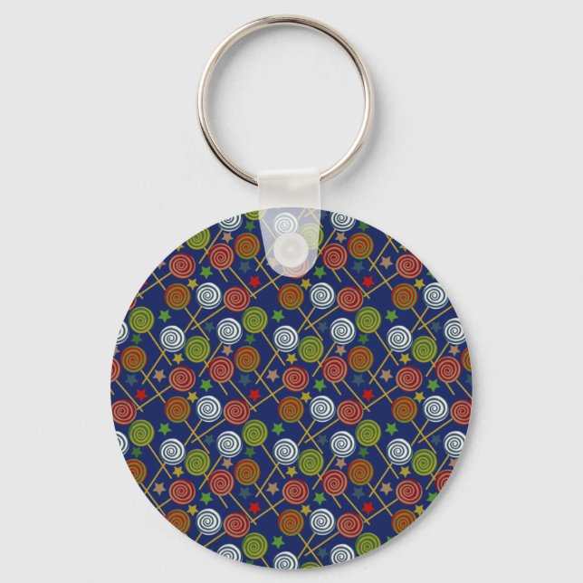 Candy pattern | Lollies pattern | lollipop 17 Key Ring (Front)