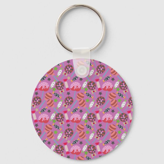 Candy pattern | Lollies pattern | lollipop 19 Key Ring (Front)