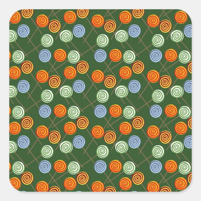 Candy pattern | Lollies pattern | lollipop 22 Square Sticker (Front)