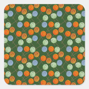 Candy pattern Lollies pattern lollipop 22 Square Sticker