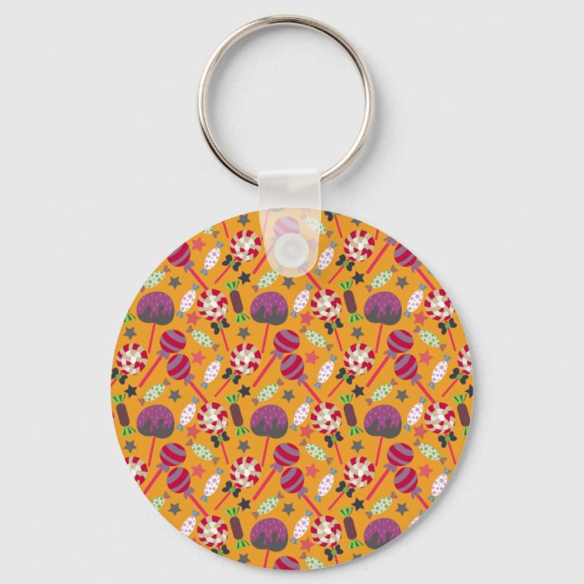 Candy pattern | Lollies pattern | lollipop 23 Key Ring (Front)