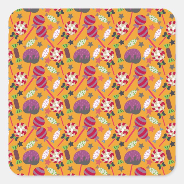 Candy pattern | Lollies pattern | lollipop 23 Square Sticker (Front)