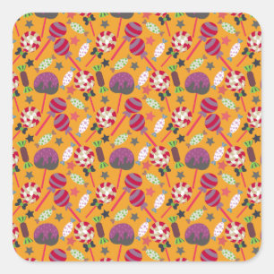 Candy pattern Lollies pattern lollipop 23 Square Sticker