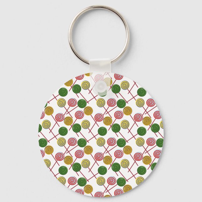 Candy pattern | Lollies pattern | lollipop 24 Key Ring (Front)