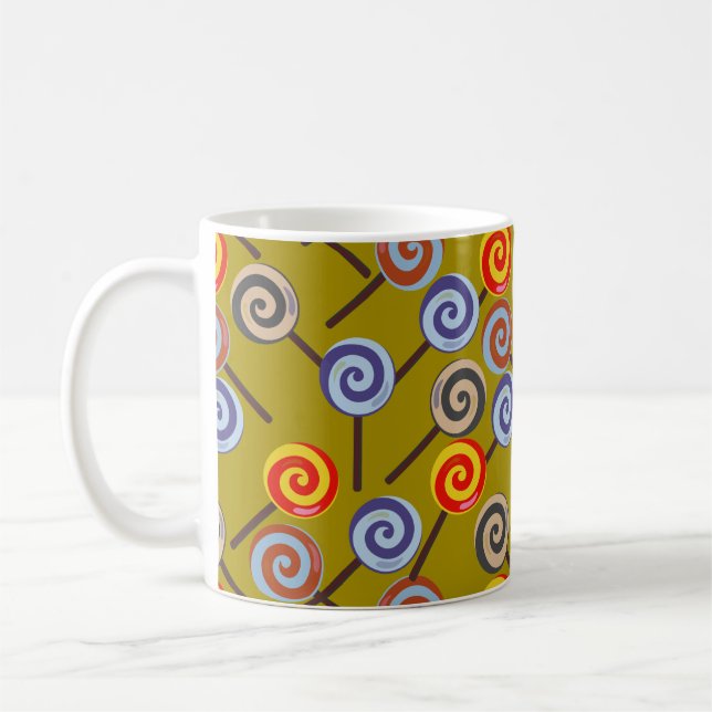 Candy pattern | Lollies pattern | lollipop 26 Coffee Mug (Left)