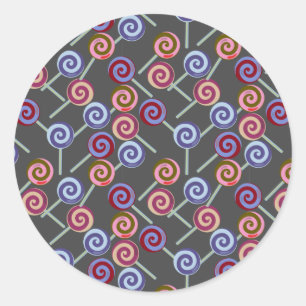Candy pattern Lollies pattern lollipop 27 Classic Round Sticker