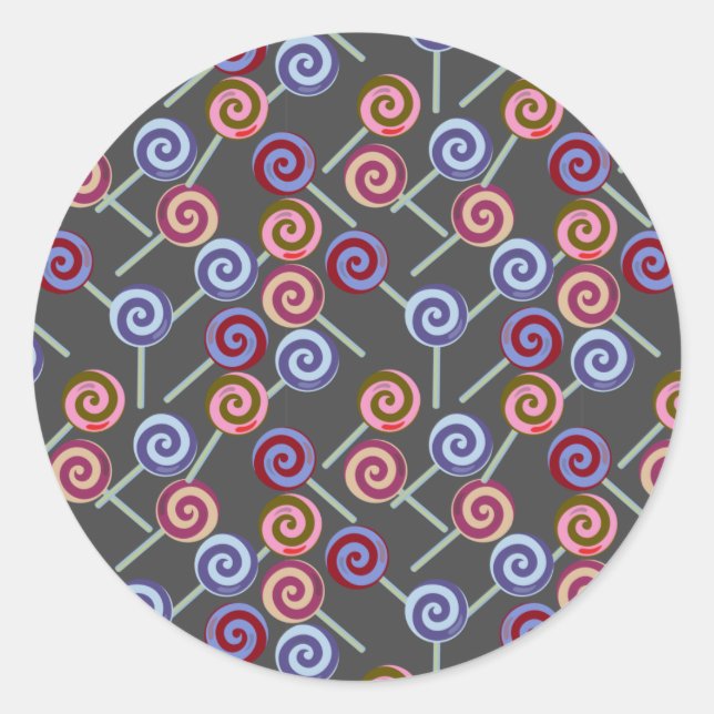 Candy pattern | Lollies pattern | lollipop 27 Classic Round Sticker (Front)