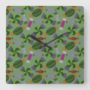 Candy pattern   Lollies pattern   lollipop 27 Square Wall Clock