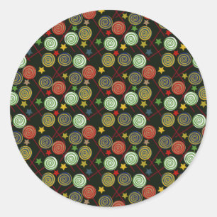 Candy pattern Lollies pattern lollipop 28 Classic Round Sticker