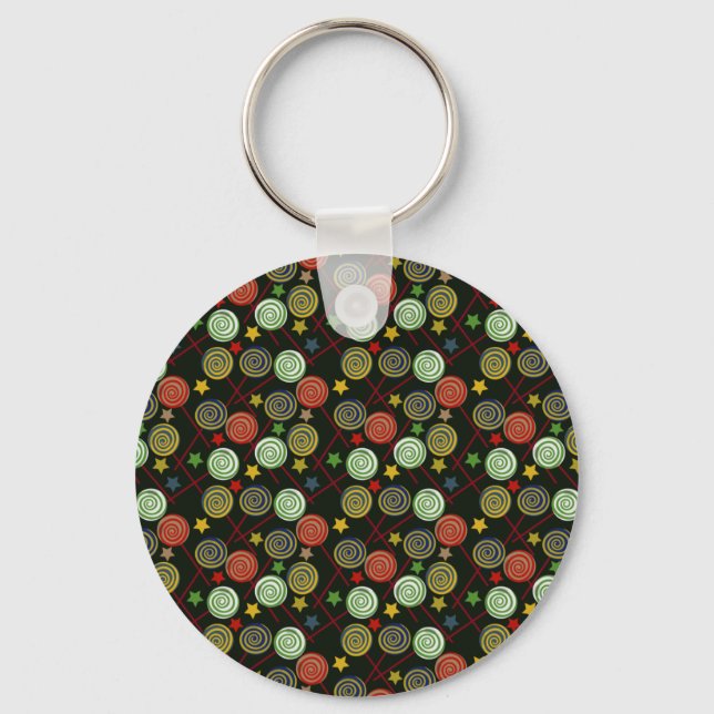 Candy pattern | Lollies pattern | lollipop 28 Key Ring (Front)