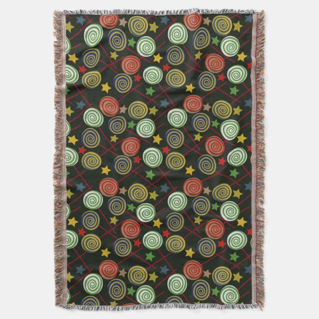 Candy pattern | Lollies pattern | lollipop 28 Throw Blanket (Front Vertical)