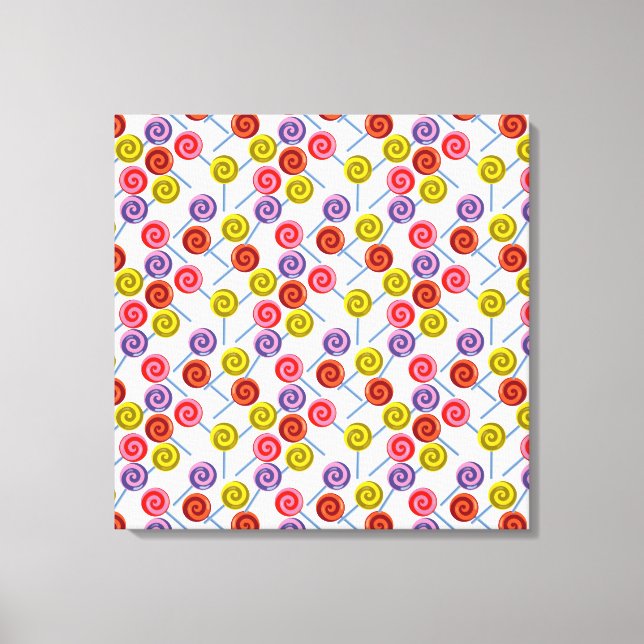 Candy pattern | Lollies pattern | lollipop 2 Canvas Print (Front)