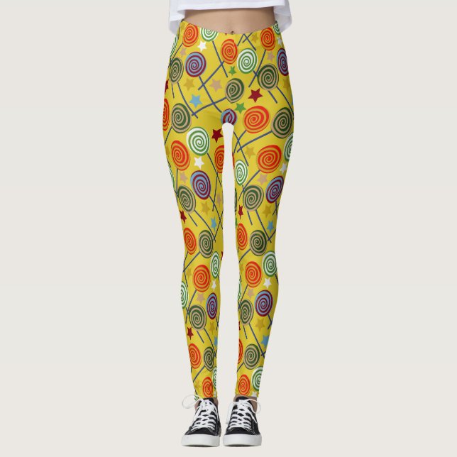 Candy pattern | Lollies pattern | lollipop 30 Leggings (Front)
