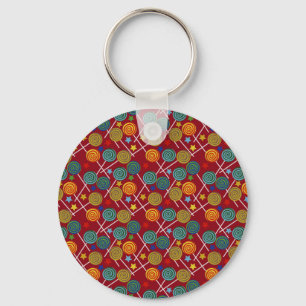 Candy pattern Lollies pattern lollipop 32 Key Ring