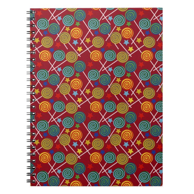 Candy pattern | Lollies pattern | lollipop 32 Notebook (Front)