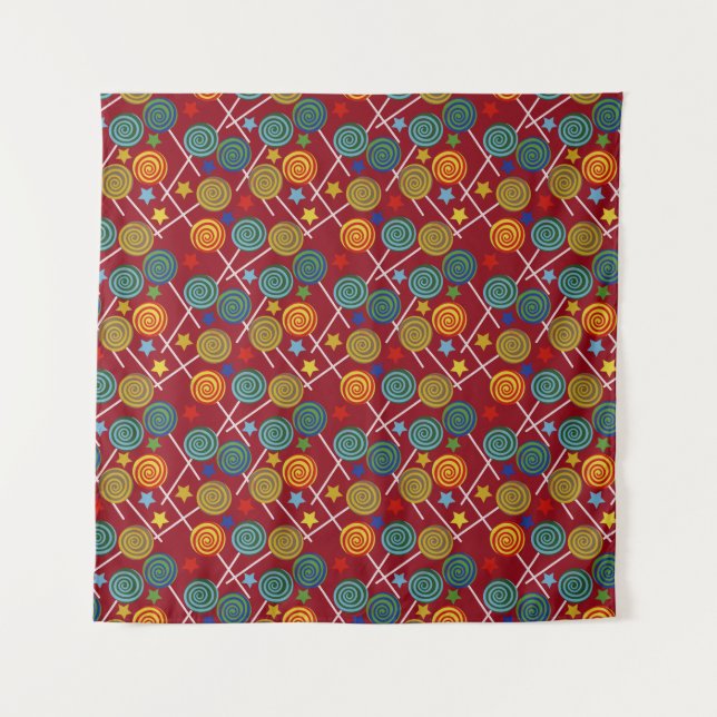 Candy pattern | Lollies pattern | lollipop 32 Tapestry (Front)