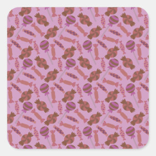 Candy pattern   Lollies pattern   lollipop 34 Square Sticker