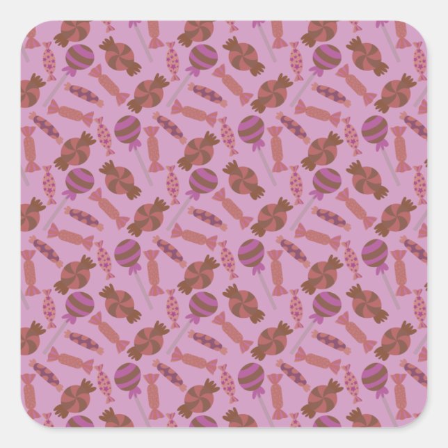 Candy pattern | Lollies pattern | lollipop 34 Square Sticker (Front)