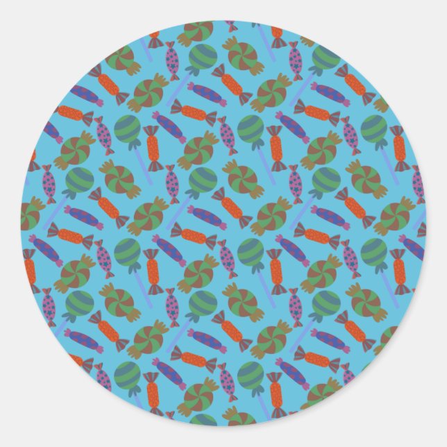 Candy pattern | Lollies pattern | lollipop 36 Classic Round Sticker (Front)