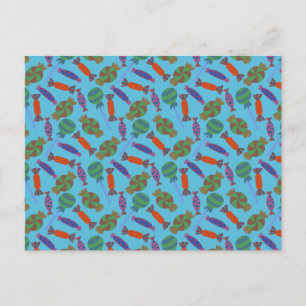 Candy pattern   Lollies pattern   lollipop 36 Postcard