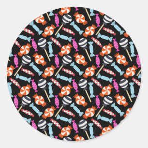Candy pattern   Lollies pattern   lollipop 37 Classic Round Sticker