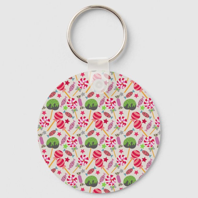 Candy pattern | Lollies pattern | lollipop 38 Key Ring (Front)