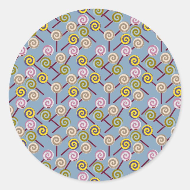 Candy pattern | Lollies pattern | lollipop 3 Classic Round Sticker (Front)
