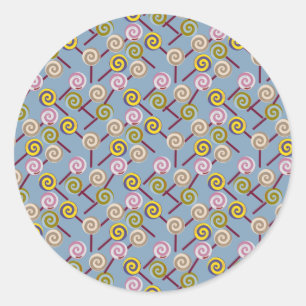 Candy pattern Lollies pattern lollipop 3 Classic Round Sticker